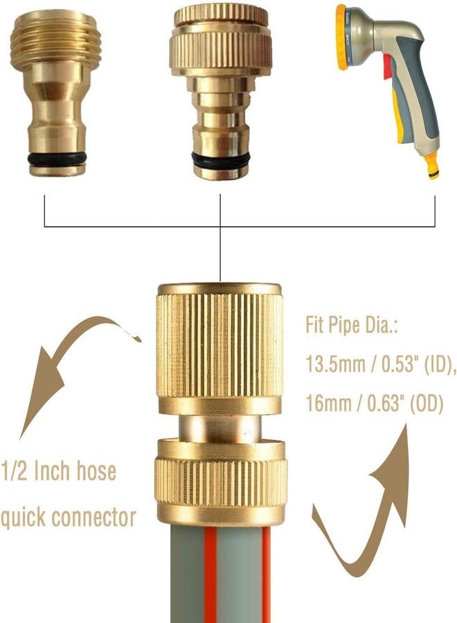 CRAZYABBS 4Pcs Tap Connector, Brass Pipe Connector for Tap, Garden Hose Quick Connectors, 1/2 & 3/4 Inch Faucet Adapter Tap Connector Sets for Garden Bathroom Kitchen Outdoors - Image 4